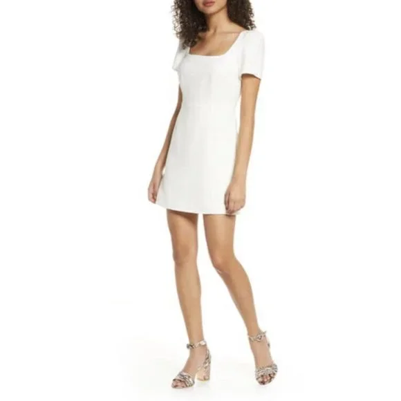 Women's French Connection Awiti Whisper Ruth Sheath Dress White Size 2 - Picture 2 of 11